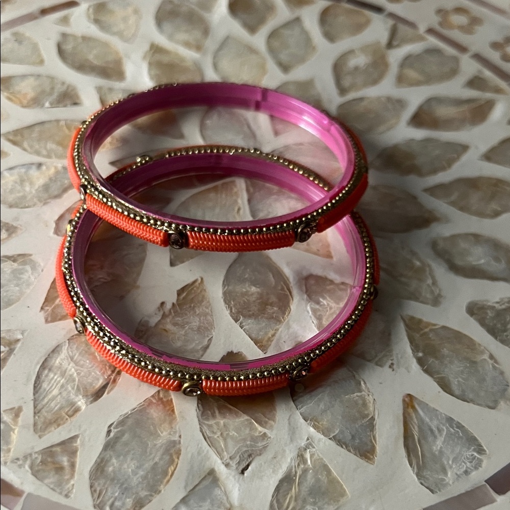 Elegant Pink and Orange Bangles